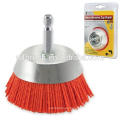 Long Service Life Dril Dril Abrasive Nylon Pincel Copa de 75 mm para pulido de madera